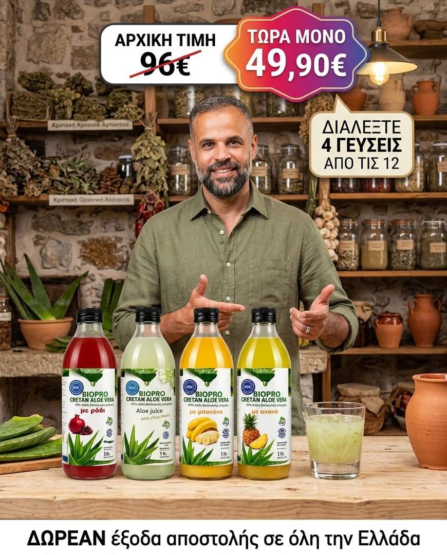 Κρητική Αλόη Vera 4 Ltr | Πακέτο Προσφοράς με Συνδυασμό 4 Γεύσεων | IASIS Cretan Aloe Vera