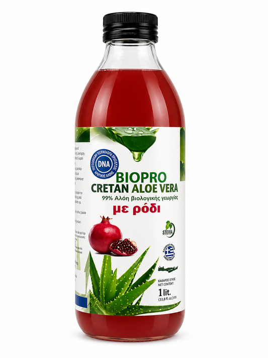 Κρητική Αλόη Ρόδι 2 Ltr & 1 Κρέμα Aloe24 ΔΩΡΟ