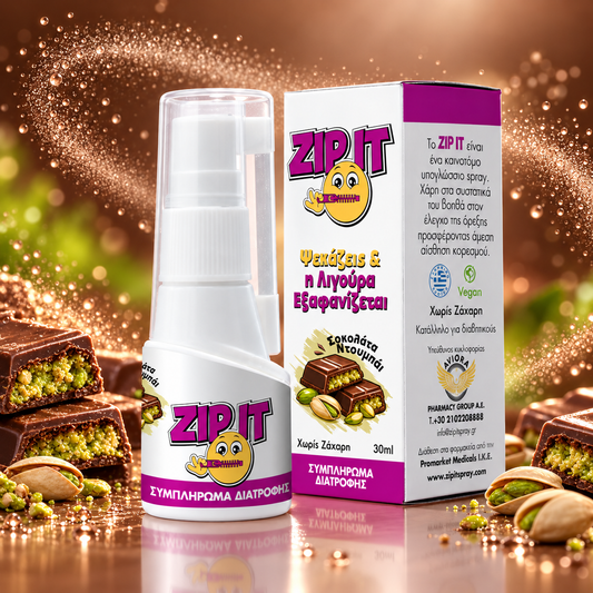ZIPIT Υπογλώσσιο σπρέι για έλεγχο της όρεξης με υπέροχη γεύση Σοκολάτα Dubai