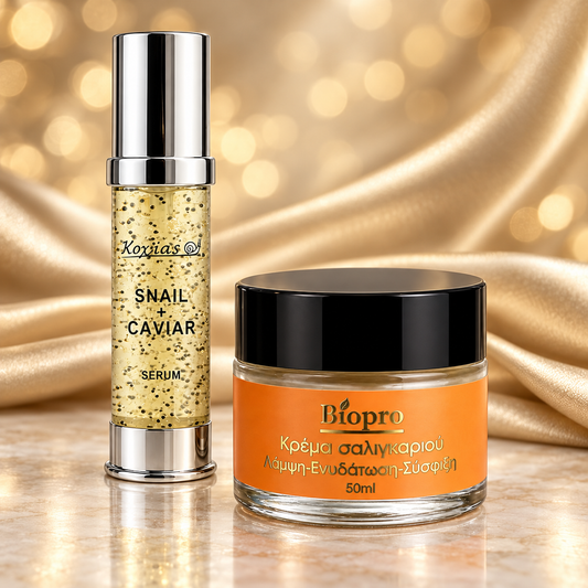 Snail Αναπλαστική 24ωρη κρέμα προσώπου +SERUM SNAIL CAVIAR