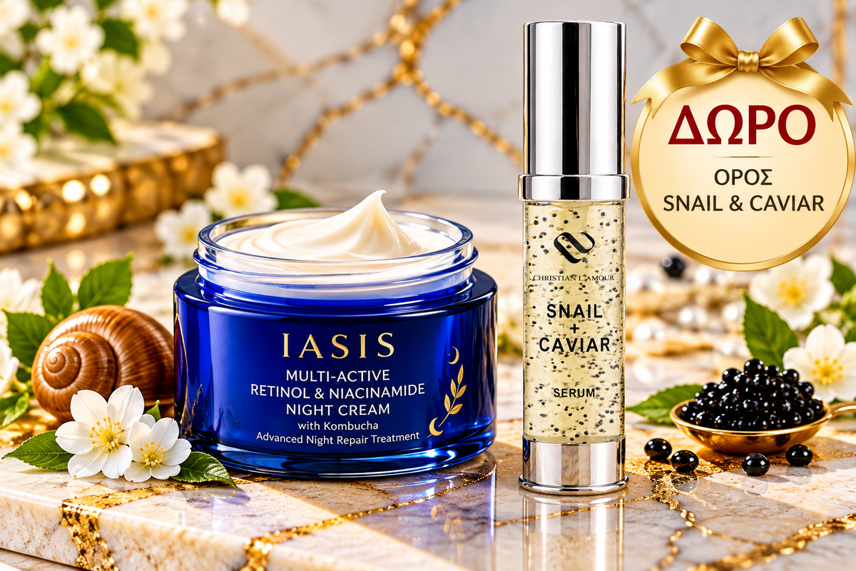 Προσφορά IASIS Kombucha με δώρο ορό Snail + Caviar Serum, 49 ευρώ