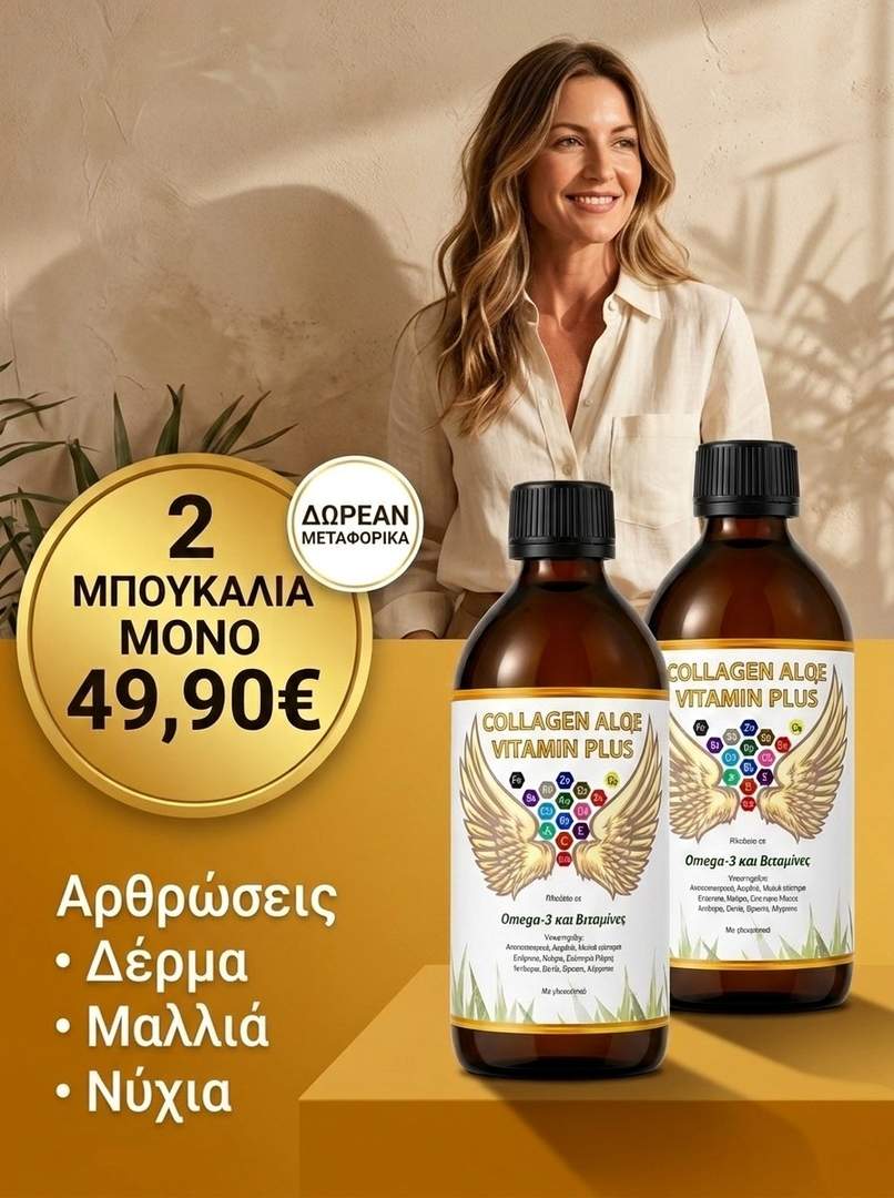 COLLAGEN ALOE3E VITAMIN PLUS Πακέτο Προσφοράς 2 τεμ.χ500 ml (1000ml Σύνολο)-Πόσιμο Κολλαγόνο